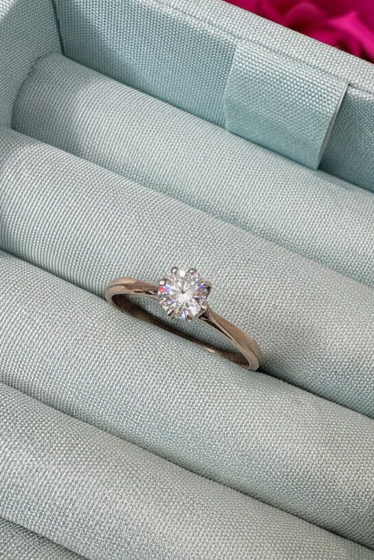 Old European Cut Diamond Solitaire Ring 18ct Yellow Gold & Platinum