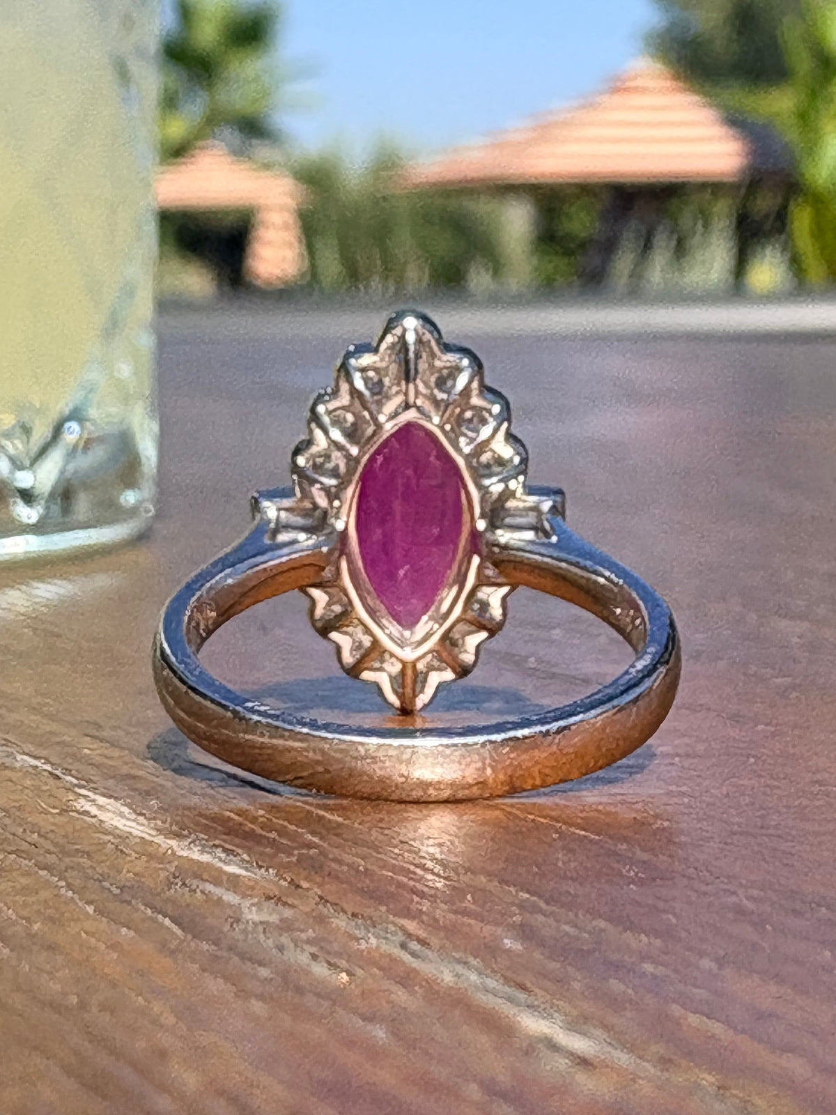 1.74ct Marquise Ruby & Diamond Cluster Ring in Platinum