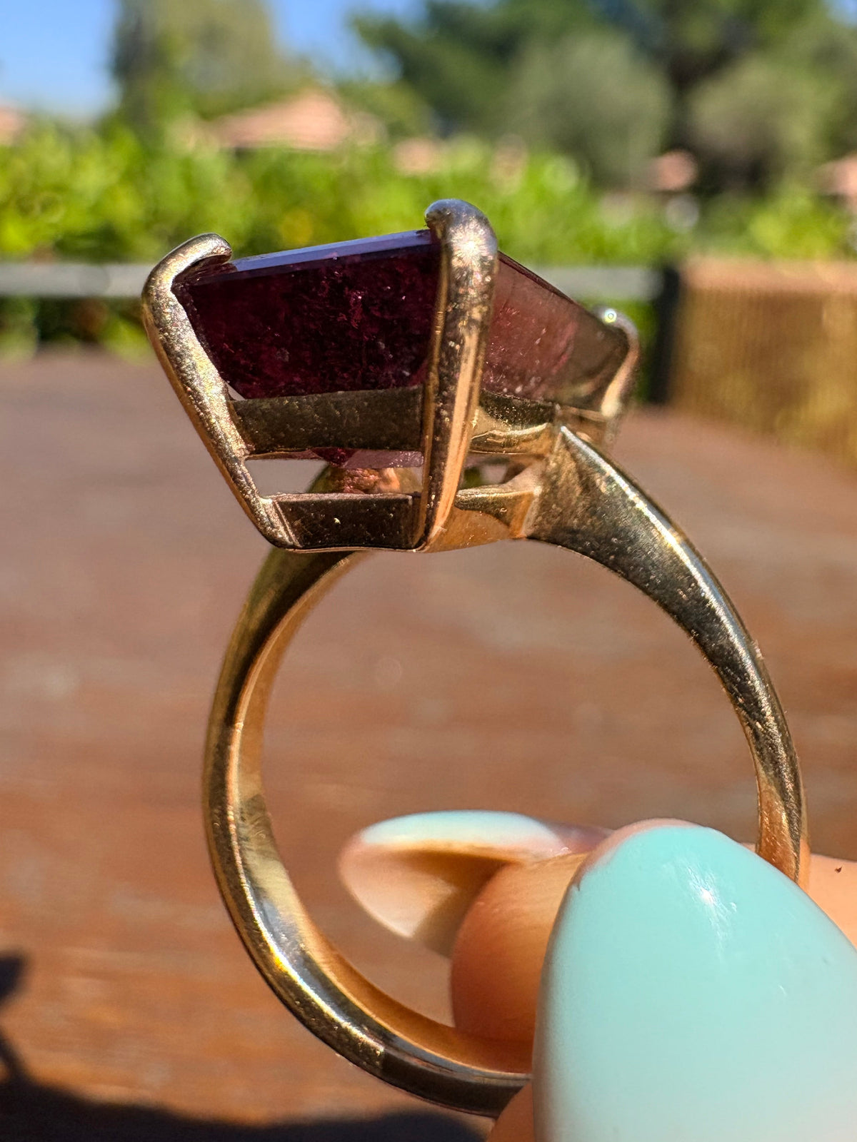 9.97ct Watermelon Tourmaline Statement Ring in 9ct Gold